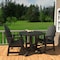 Highwood Usa Hamilton 3pc Round Outdoor Patio Furniture Dining Set AD-DNA36-BKE - alternate 2